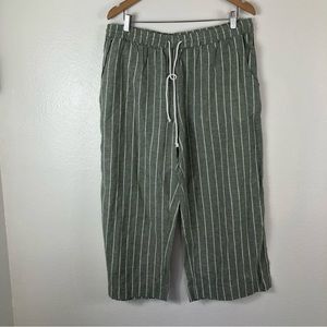 Beachlunchlounge Linen Blend Wide Leg Pants Size L Elastic Adjustable Waist